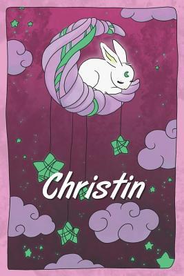 Download Christin: personalized notebook sleeping bunny on the moon with stars softcover 120 pages blank useful as notebook, dream diary, scrapbook, journal or gift idea - Jenny Illus file in ePub