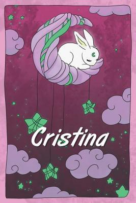 Read Cristina: personalized notebook sleeping bunny on the moon with stars softcover 120 pages blank useful as notebook, dream diary, scrapbook, journal or gift idea - Jenny Illus file in PDF